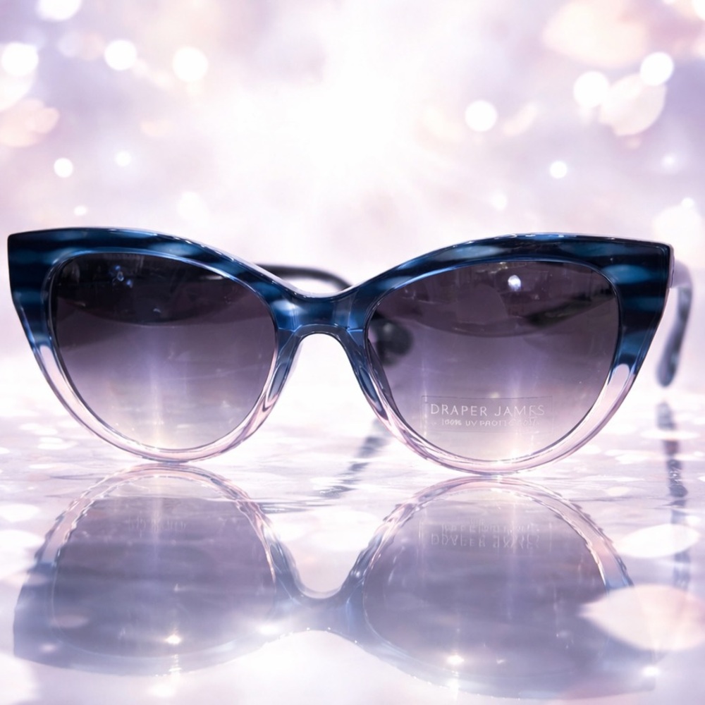 Draper James Gradient Blue and Pink Cat-Eye Sunglasses